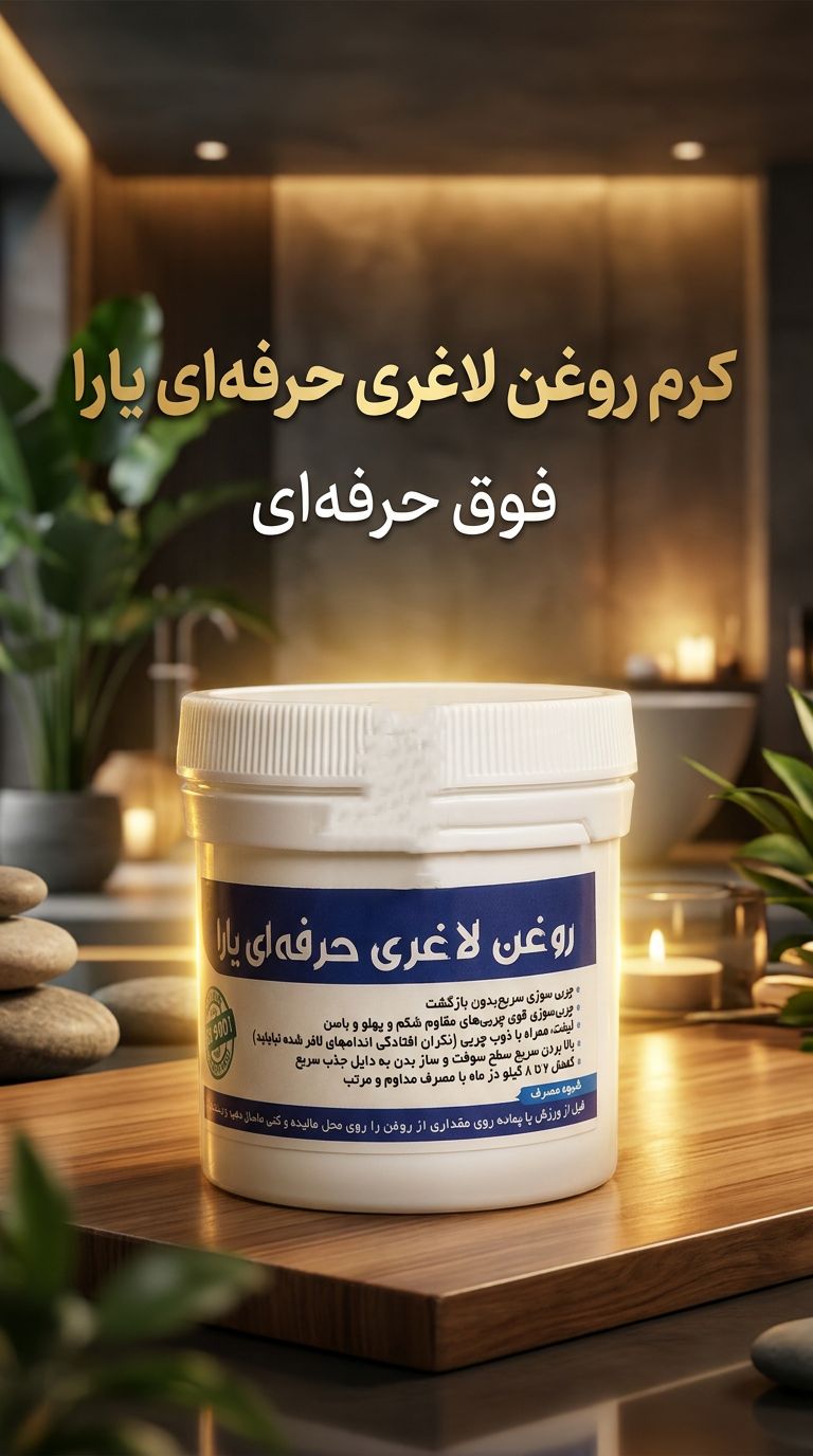 کرم روغن چربیسوز فوق حرفه ای یارا ، کاهش سایز ۵ تا ۱۳ سانت دارای هولوگرام اصالت کالا